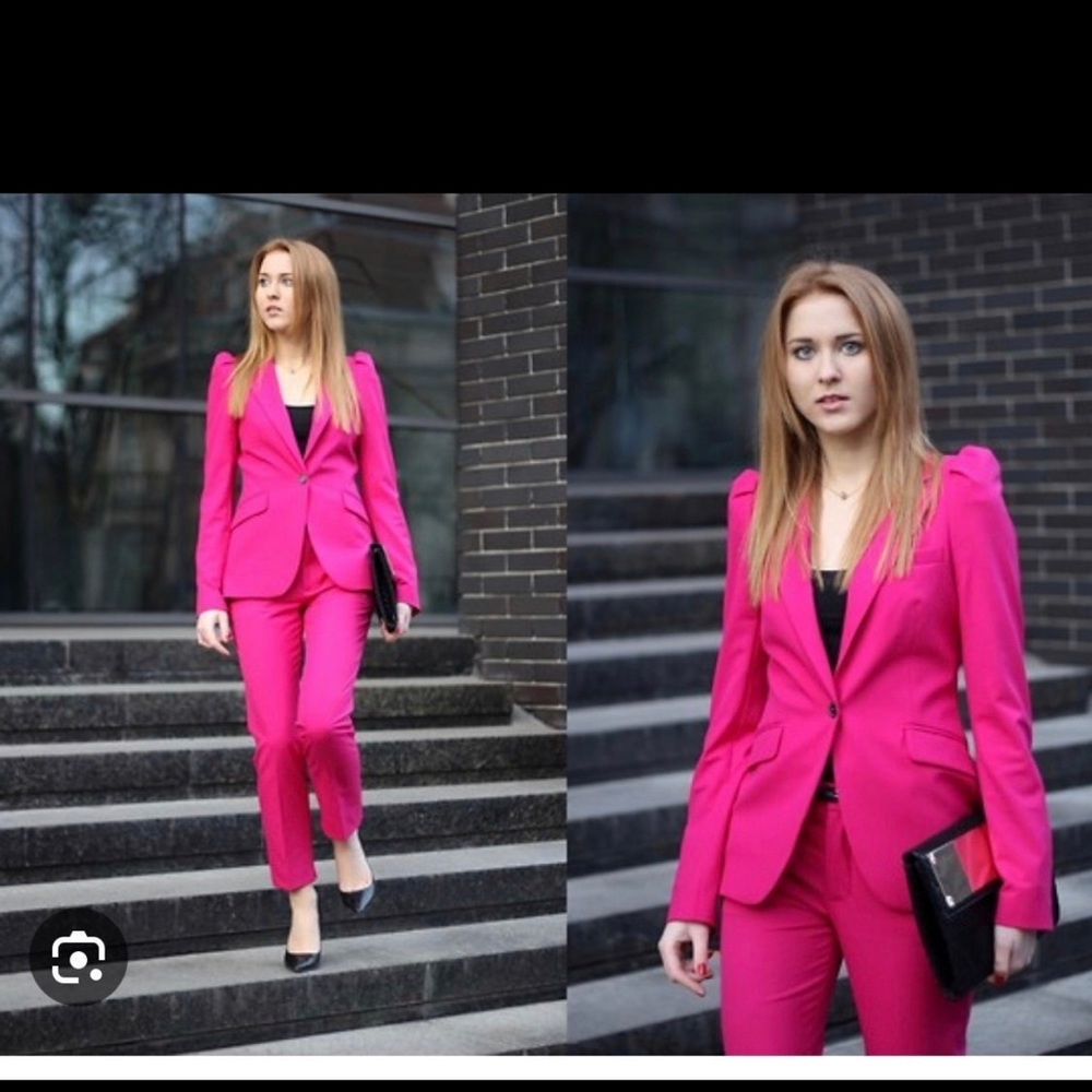 Zara Basic Pants In Fuchsia Color - image 1